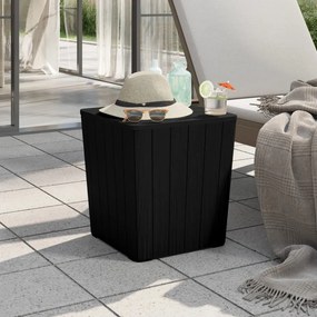 vidaXL Mesa de jardim com tampa removível polipropileno preto
