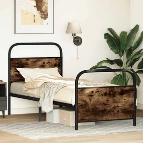 Estrutura cama s/ colchão derivados de madeira carvalho fumado