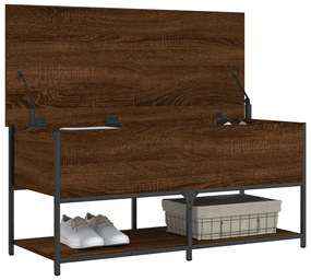 Banco arrumação 100x42,5x47 cm deriv. madeira carvalho castanho