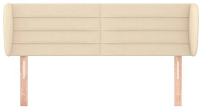 Cabeceira de cama c/ abas tecido 147x23x78/88 cm creme