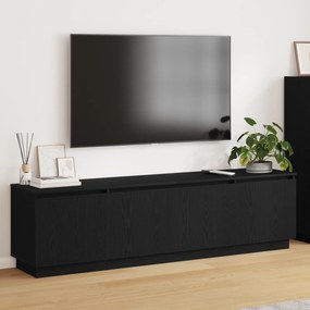 Estante de TV vidaXL com LED Carvalho Preto 180x38x49 cm Madeira Engenharia