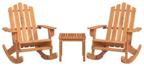 3 pcs conjunto lounge de jardim Adirondack acácia maciça