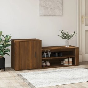 vidaXL Sapateira 130x35x54 cm derivados de madeira carvalho castanho