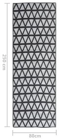 Tapete de exterior 80x250 cm ARAKIL PP preto