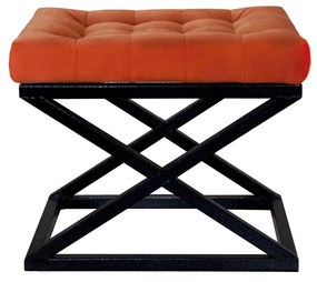 Pouffe Capraz – Preto e Laranja – 50 cm x 42 cm x 40 cm