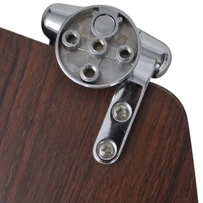 Assentos de sanita com tampas de fecho suave 2 pcs MDF castanho