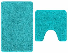 Conjunto de 2 Tapetes de Banho vidaXL Turquesa Polipropileno Antiderra