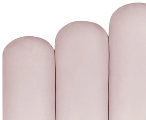 Cama de casal com arrumação em veludo rosa pastel 180 x 200 cm VINCENNES Beliani