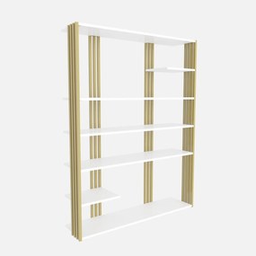 Estante Jenny – Branco e Dourado – 120 cm x 160 cm x 29,6 cm