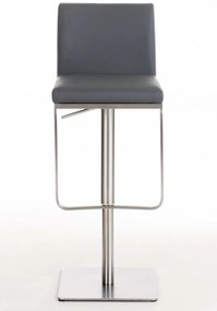 Banco de bar Panama em couro sintético 42 x 86-109 x 44 cm Cinzento