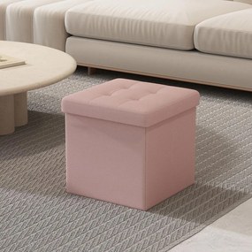Banco com espaço de arrumação 30 x 30 x 30 cm rosa
