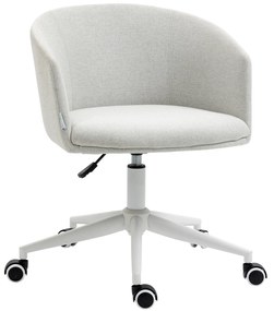 Vinsetto Cadeira de Escritório Operativa com Tecido de Linho Sintético Altura Ajustável Apoio para os Braços 57x56x70-78cm Cinza