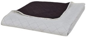 Colcha de dupla face acolchoada 230 x 260 cm bege/castanho