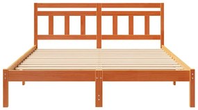 Estrutura da Cama Castanho 160 x 200 cm Madeira de pinho maciça