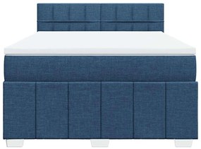 Cama com molas/colchão 140x190 cm tecido azul