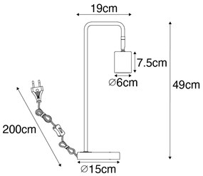 Candeeiro de mesa moderno preto ajustável - Java Moderno