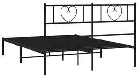 Estrutura de cama com cabeceira 160x200 cm metal preto