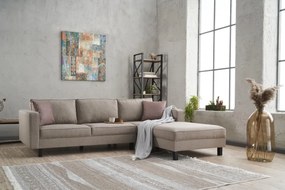 Sofá de Canto Kale – Creme – 258 x 83 x 181 cm
