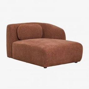 Módulo Chaise Longue Direito Para Sofá Modular Em Chenille Coquette Chenille Marrom Ferrugem - Sklum
