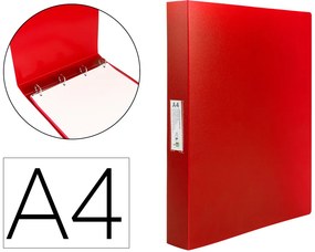 Pasta 4 Argolas 25 mm Mistos Polipropileno Din A4 Verde Vermelho Translúcido