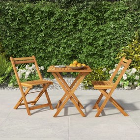 vidaXL 3 pcs conjunto de bistrô dobrável madeira de acácia maciça