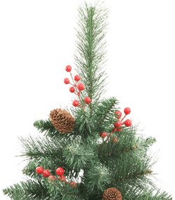 Árvore de Natal artificial articulada c/ pinhas e bagas 210 cm