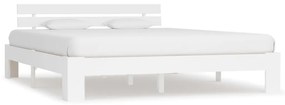 Estrutura de cama com cabeceira 160x200 cm pinho maciço branco