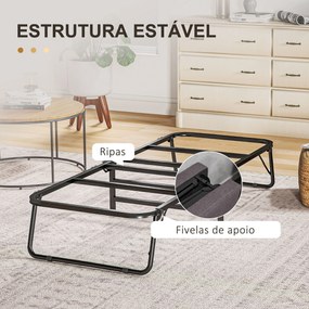 Cama Dobrável 70x180 cm com Colchão de Espuma Cama Dobrável com Encost
