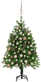vidaXL Árvore Natal artificial pré-iluminada c/ bolas 120 cm verde