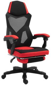 Vinsetto Cadeira de escritório ergonômica  ajustável em altura giratória de 360​​° Reclinável até 135​° 58x72x108-118 cm Vermelho