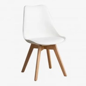 Cadeira De Jantar Em Polipropileno E Madeira De Faia Nordic Branco - Sklum
