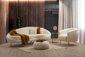 Sofá de 3 Lugares Eses – Creme (255 cm) | Luxo e Conforto