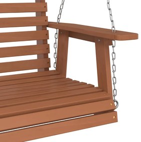 Banco de baloiço com correntes de metal abeto maciço castanho