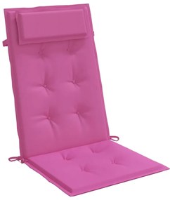 Almofadões p/ cadeira encosto alto 4 pcs tecido oxford rosa