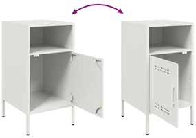 Mesa de cabeceira 36x39x68 cm aço branco