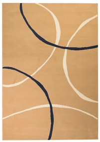 vidaXL Tapete moderno com design de círculos 160x230 cm castanho