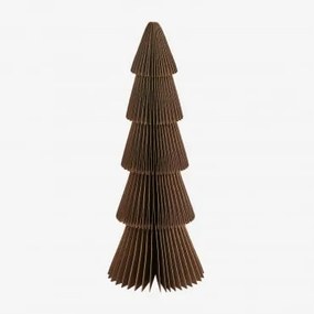 Árvore De Natal De Papel Jesper ↑22.5 Cm & Castanho Caramelo Com Borda Dourada - Sklum