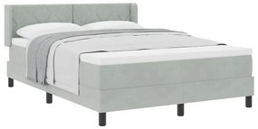 Cama Box Spring vidaXL com Colchão Cinza-Claro 140x190 cm Veludo