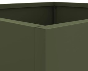 Vasos/floreiras 2 pcs 42x40x39 cm aço verde azeitona