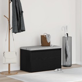 Banco de Hall vidaXL Preto Carvalho 80x40x45 cm Madeira de Engenharia