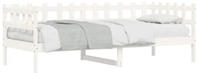 Sofá-cama 80x200 cm madeira de pinho maciça branco