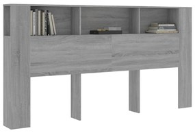 Armário de cabeceira 200x18,5x104,5 cm sonoma cinzento