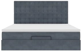 Estrutura cama otomana colchões 180x200 cm cinzento escuro