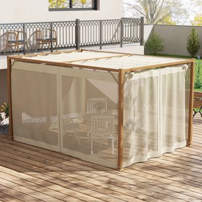 Pérgola de Jardim 4x3 m Pérgola para Exterior com Teto Retrátil Mosqui