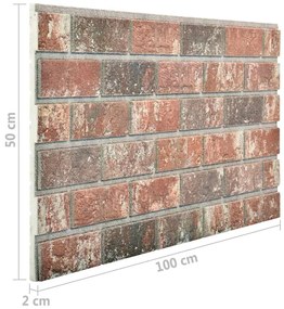 Painéis parede 3D design tijolo castanho-escuro/cinza 10pcs EPS