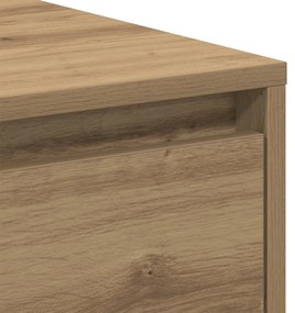 Mesa de cabeceira vidaXL Carvalhos Artesanal 45x34x44,5 cm Madeira Eng