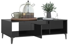 Mesa de centro derivados de madeira preto brilhante