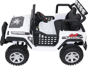 Jipe elétrico para Crianças 12V Jeep BEAST 4x4, Rodas de espuma EVA, Assento Couro ecológico Branco