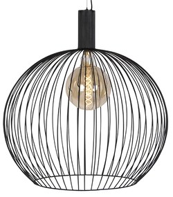 Candeeiro de suspensão design redondo preto 70 cm - Dos Moderno
