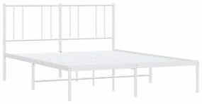 Estrutura de cama com cabeceira 120x200 cm metal branco